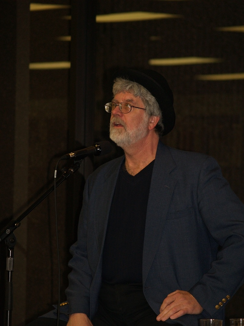 Cope introducing women poets at GRCC (2006), photo by Jason Lavelle